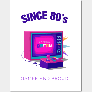 Since 80s Gamer and Proud - Gamer gift - Retro Videogame TV Posters and Art